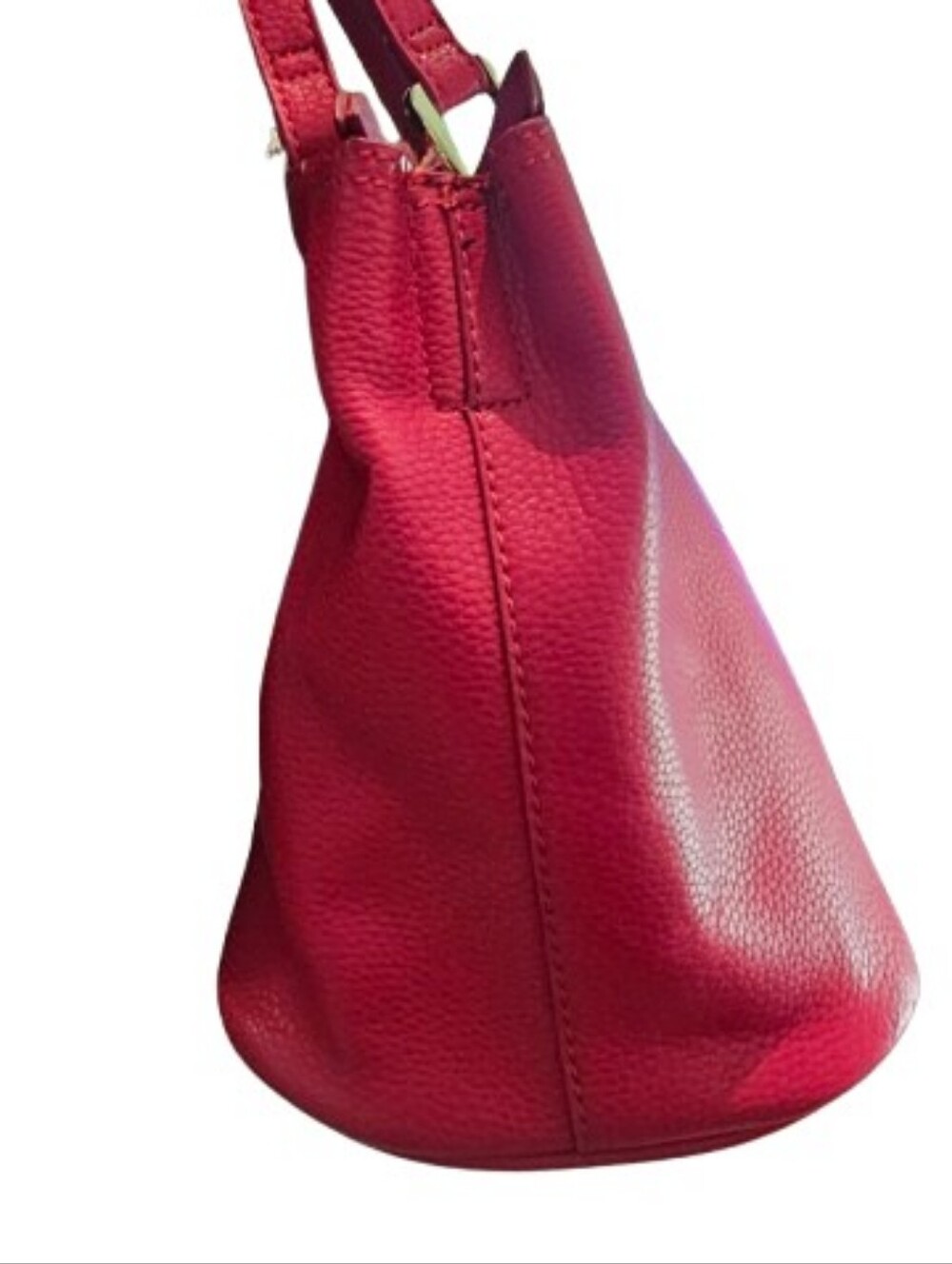 Kenneth Cole Reaction Red Leather Shoulder Tote - Picture 2 of 16